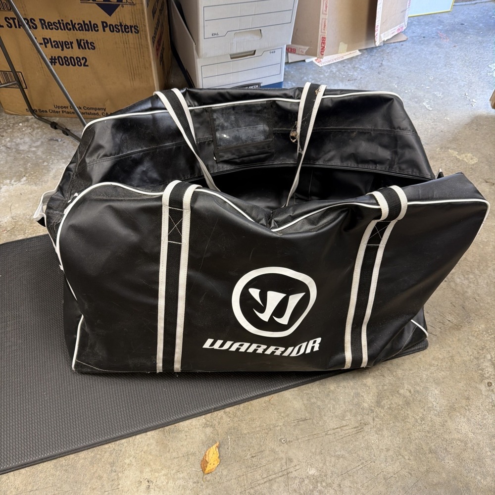 black and white Warrior Pro Hockey Bag